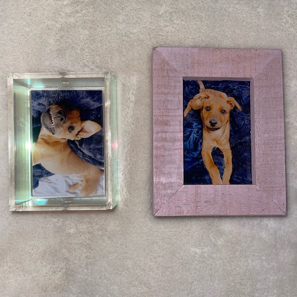 Pink and Iridescent Mini Picture Frames